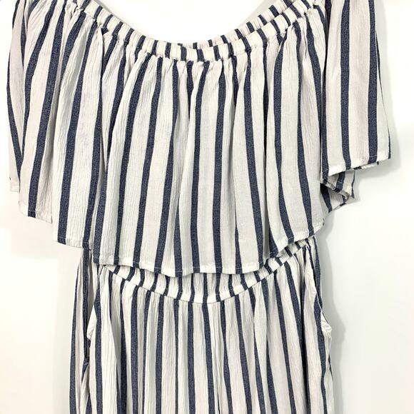 Mudpie Off Shoulder Striped Jumpsuit XS - Picture 3 of 11